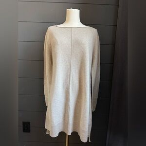 Eileen Fisher Women's Sweater Dress/Tunic in Light Gray Beige size Small